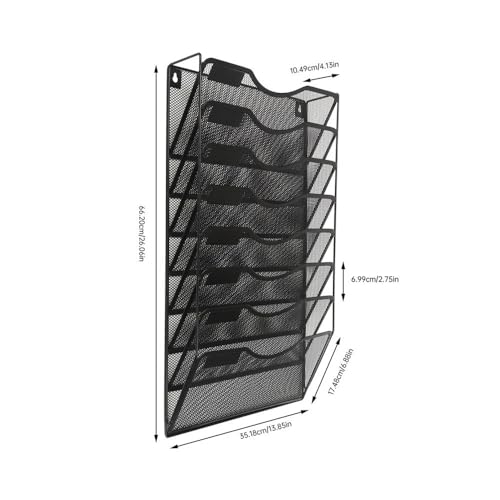 File Organizer 8 Tier Magazine Storage Rack, Wall Pocket File Holder, Mail Organiser Desk