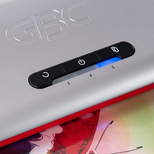 GBC Thermal Laminator Machine, Smart Entry LED Guides, Jam Release, 9.5" Input, Includes Laminating Sheets (250)