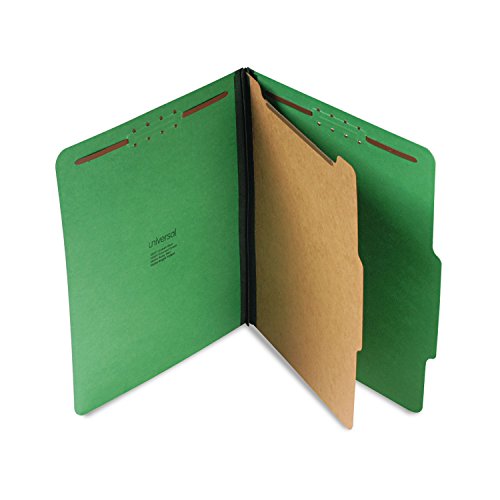 Universal 10202 Pressboard Folder, Letter, Four-Section, Emerald Green, 10-Box