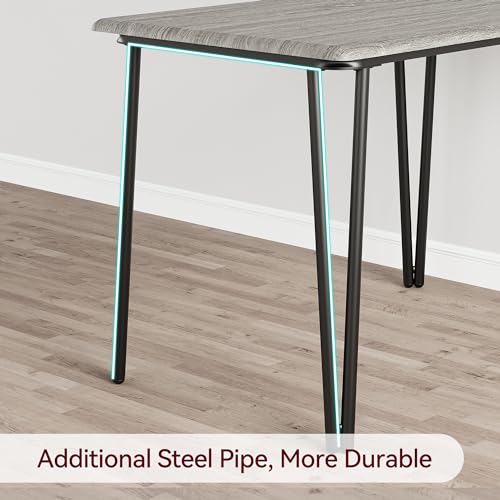 TrailBlaze 4-Piece Office Desk and Chair Set – Compact Table with Ergonomic Cushioned Chairs, Sturdy MDF & Metal Frame, Waterproof Vintage Tabletop, Easy Assembly – Ideal for Small