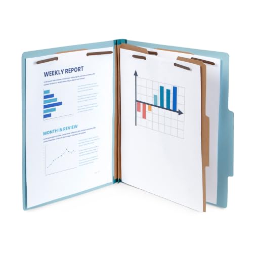 Blue Summit Supplies 30 Blue Classification Folders, 1 Divider, Letter