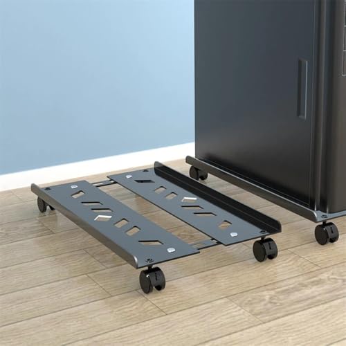 Xilin-872 CPU Stand CPU Steel Rolling Stand, Mobile PC Tower Cart with Locking Caster Wheels, Ventilated Floor CPU Holder for Home Office Computer Tower Stand(Black)