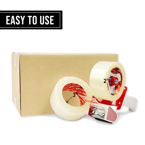 8NET Clear Packing Tape, 2.6 mil 2" x 110 yds (330 ft), Heavy Duty Shipping Moving Box Carton Sealing Tapes Strong Adhesive Premium Quality, 36 Rolls/Case