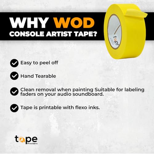 WOD CFTC6 Console Artist Tape Made in USA Light Blue, 12 inch x 60 yds. Flatback Paper Marking/Labeling Tape Residue Free, for Watercolor Paper to Prevent Tearing