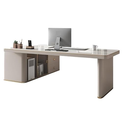 XUNTING Pc Desk Slate Office Desk Home Bedroom Study Corner Desk Modern Simple Office Desk Computer Desk Study Table(140 * 70 * 75cm)