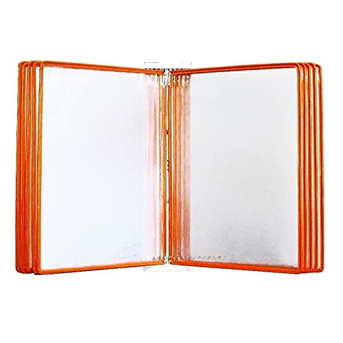 Wall-Mounted flip File Holder, Wall Mounted File Holder,Hanging Wall File Organizer,File A4 Display Wall Folder -, A4 [ 8.26inch × 11.69inch ] 20 Pockets (Color : Orange, Size : 23×33×10CM)