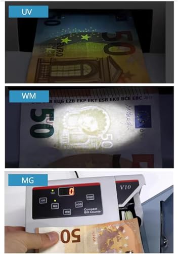 Acivirdde Portable Money Counter, Worldwide Currency Cash Banknote Bill Counting Machine Detector Counterfeit Detection,for Foreign Currency