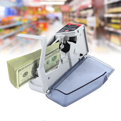 COYEUX Portable Mini Handy Money Counter, Cash Banknote Note Currency Counting Machine, with LED Display, Sorted Money Counter Machine for All Currencies