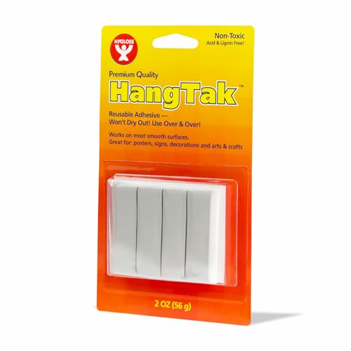 Hygloss White HangTak Putty - 48-Pack Removable & Reusable Poster and Picture Mounting Putty, Wall-Safe Sticky Tack for Home, Classroom & Office Use (48 Packs, 2-Ounce Each)