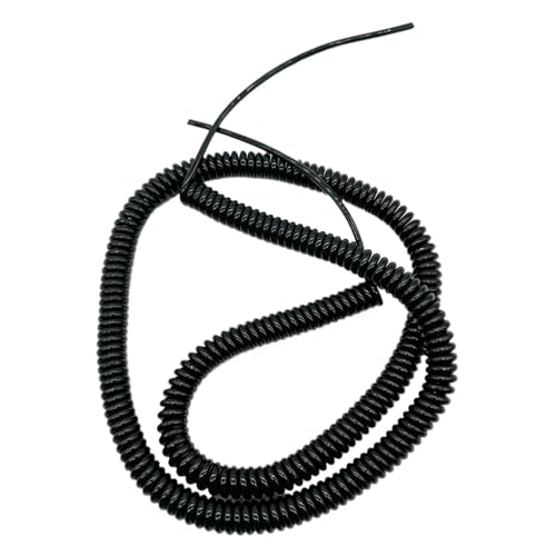 Coiled Curly Mains Flex Multicored Cable 2.5m Stretch 5m Straight 14-24AWG