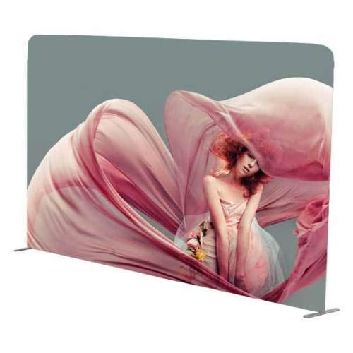 8ft Straight Trade Show Display Booth Heat Transfer Fabric Tension Back Wall Displays Exhibit Banner Stands Backdrop + Single Side Graphic
