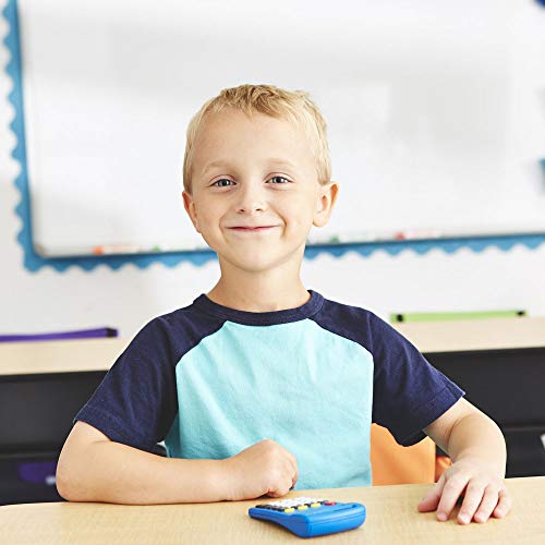 EAI Education CalcPal EAI-80 Basic Solar Calculator, Dual-Power for School, Home or Office: Blue - Set of 10