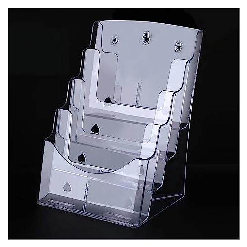 KOMFGT Wall Mount Mailboxes,A4 File Holder, Mail Magazines Organizer Wall Mount, Acrylic Hanging Wall File Organizer（Clear-4tier）