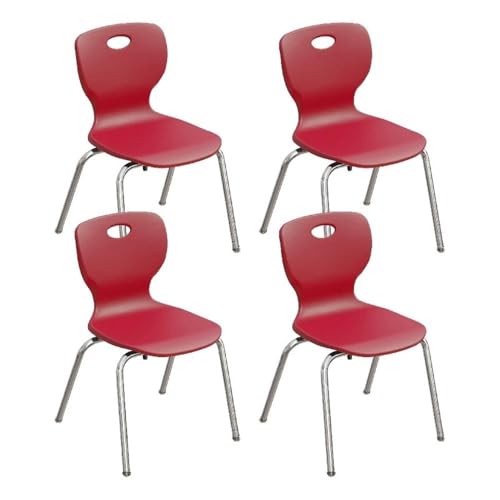 Correll CSC 18" Classic Metal/Plastic Stacking Student Chair - Red (Set of 4)