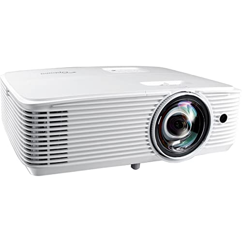 Optoma EH412STx Short Throw 1080p HDR Professional Projector | Super Bright 4,000 Lumens | Business Presentations, Classrooms, and Meeting Rooms | 15,000 Hour Lamp Life | Speaker Built In | Portable