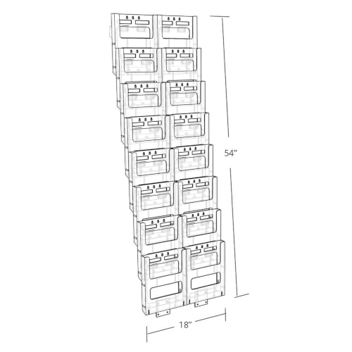 Azar 252325 16-Pocket Letter Size Wall Mount Display