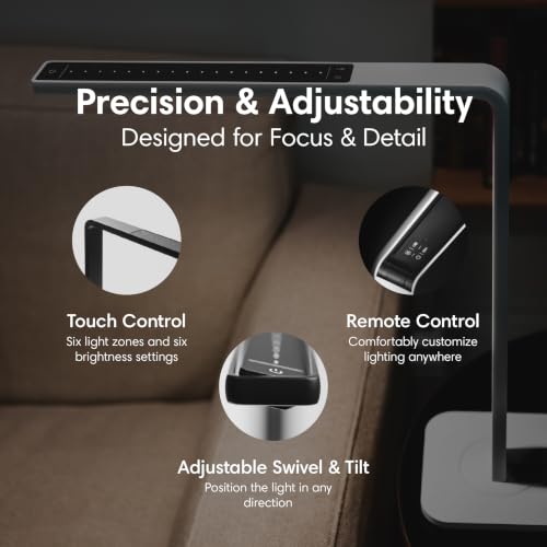 Reliable UberLight Frame Audio/Office Task Light, LED, 100 Settings, White