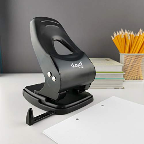 D.RECT 0419 Punch 65 Sheets | Paper Punch | Office Punch | Stop Rail with Format Specifications 65 Sheets