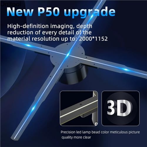 3D Fan Hologram Projector WiFi Advertising Display Real-Time Led Sign Holographic Lamp Light Player Support Images Video 42-50CM(P42 Standard)
