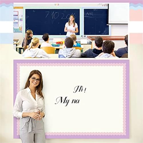 Bulletin Board Borders 12 Roll 630 Feet Ful Bulletin Board Borders Bulk for Classroom Decoration Scalloped Rolled Border Trim for Back to School Chalk(Pastel Color)