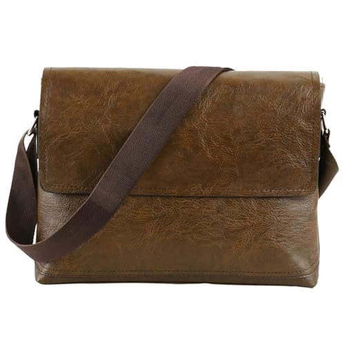 Briefcase Travel Bags PU Leather Handbag Cross Body Bag Mens Carry Tote Large Capacity(Black)