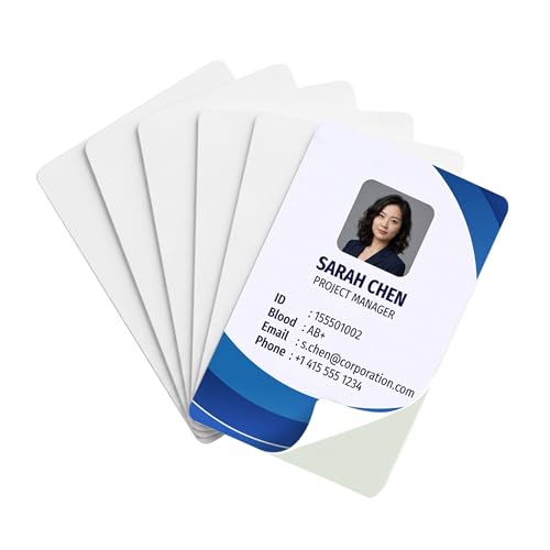 Bodno CR80 Mylar Adhesive Backed PVC Cards — 10 Mil Stickyback Overlay for Clamshell Proximity Cards | Printable, Peel & Stick | ID Badges, Access Control [500 Pack]