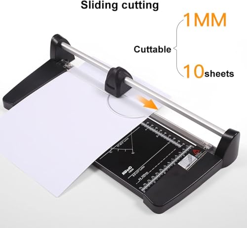 Hiedmeil Paper Cutter, A2 Rotary Trimmer, Office Grade Guillotine, 60cm Cutting Width, Cuts 1mm/10 Sheets, Ideal for Craft Paper, Cardstock, Photos, School Supplies