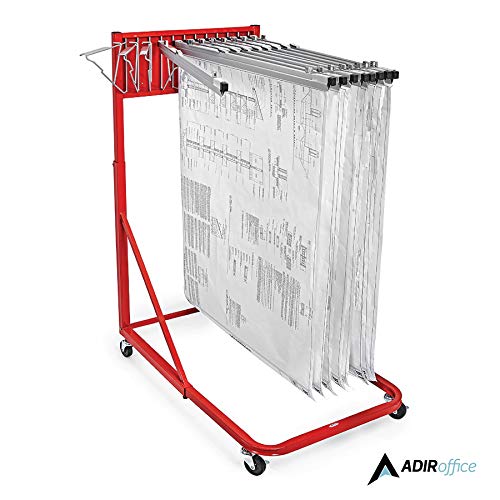 Adir Mobile Blueprint Holder – Construction Plan Rack, Map Organizer, Blueprint Rack, and Poster Display Rack for Jobsite and Office (Without Blueprint Clamps)