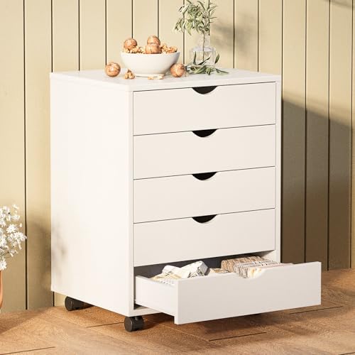 CNEIESD Storage Cabinet 5 Drawer on Wheels Rolling Cart for Office Bedroom