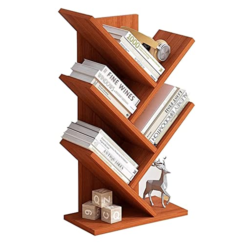 UINGBPXT Bookcase Small Desktop Bookshelf 5-Tier Tree Bookcase in Bedroom Home Office Corner Desktop Organizer for Desk Display Shelf Rack High Capacity, 30*15*59cm