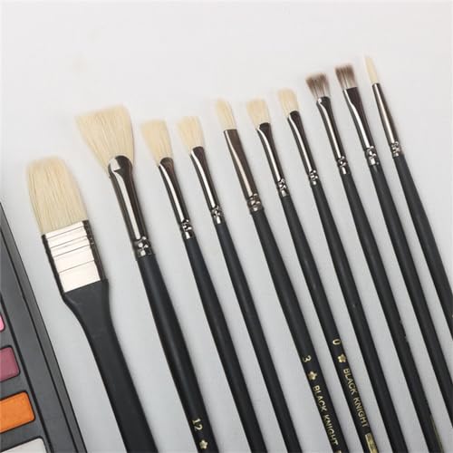 XBTGS Water Chalk Art Special Bristle Gouache Acrylic Oil Brush Flat Peak Round Flat Peak Fan Pen Set,