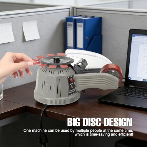 Automatic Tape Dispenser, Tape Cutter Machine with 11-58mm Cutting Length, Electric Tape Dispenser for Office School Packaging Shipping Tape (Grey，110V)