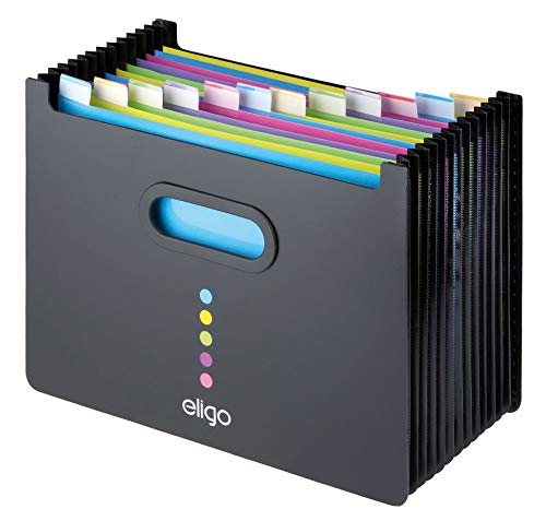 Snopake A4 Eligo Landscape Desk Expander 13-Part – Black [Pack of 1] Ref: 15174