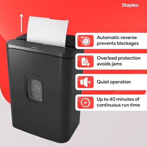 Staples 24-Sheet Cross-Cut Paper Shredder, High-Capacity, Black