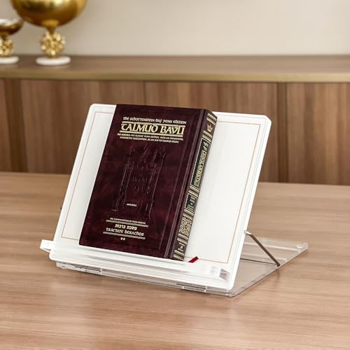 Lucite Acrylic Shtender - Adjustable Book Stand for Comfortable Hands-Free Reading, Studying or Praying