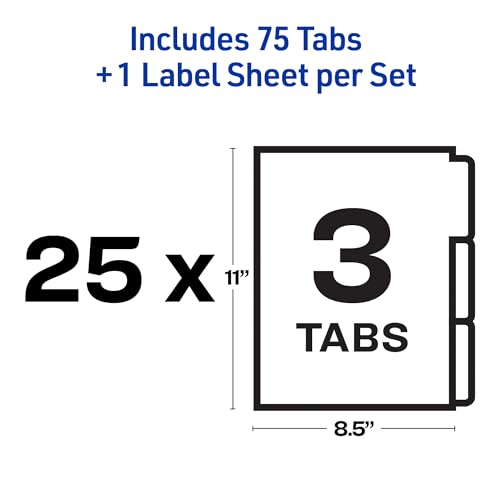 Avery Index Maker Clear Label Dividers, 3-Tab, Unpunched, 25 Sets