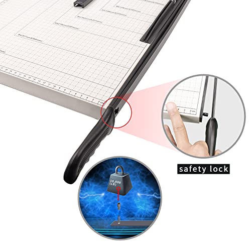 ZEQUAN B4 15" Heavy Duty Paper Cutter, Metal Base, Safety Lock, 10-Sheet