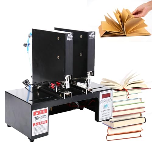 Double-head Pneumatic Stapler, Electric Saddle Binding Machine, 100MM Paper Input Depth&35 Sheets/70g Paper Thickness, 24mm-350mm Adjustable Spacing, Pop-up Nail Slot, for Printing Houses, Offices