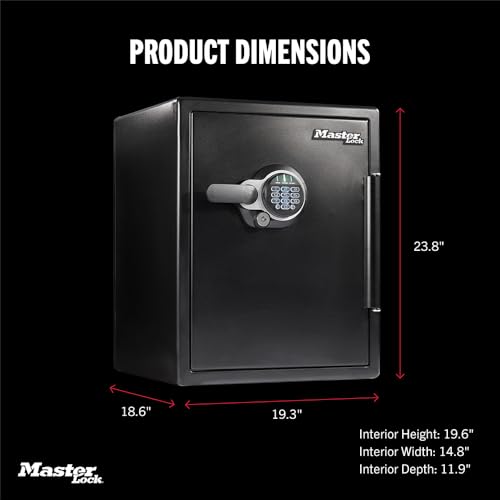 Master Lock Black Steel Fireproof and Waterproof Safe with Digital Keypad, 2.0 cu-ft, STW205GYC