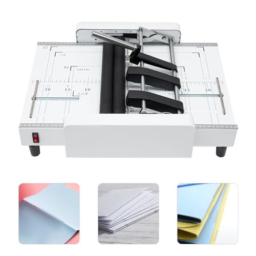 Booklet Maker, A3 Paper Folder Machine, Max 11.7" × 16.5" Paper Folding and Binding Machine, 2-in-1 Multi-Functional Automatic Booklet Folder Stapler Machine for Home School Churche Print Store