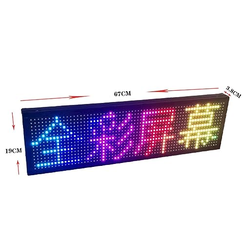MekUk LED Sign Board Scrolling Message P10 Full Color LED Car Display Board, Commercial LED Display Board for Store, Car, Business, Promotion (Color : Multi-Colored, Size : 67 * 19 * 3.8cm)