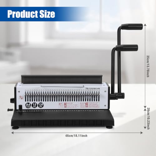 1500B34R Wire Binding Machine Iron Ring A4 Paper Binder Tool