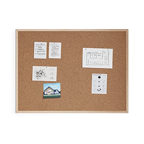 U Brands Cork Board, Birch Bulletin Board for Office Wall, 48" x 36"