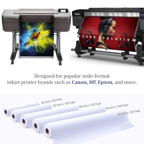 Canvas Roll for Painting, Premium Polyster Roll, Paper for Printing, Inkjet roll of Canvas for Painting, Paper Roll, Perfect for Fine Art, Photography, Archival Quality Prints