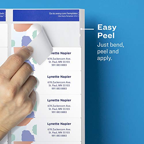 Avery® Printable Address Labels, Sure Feed® Technology, 1-1/3" x 4", Matte Clear, 700 Blank Mailing Labels (05662)