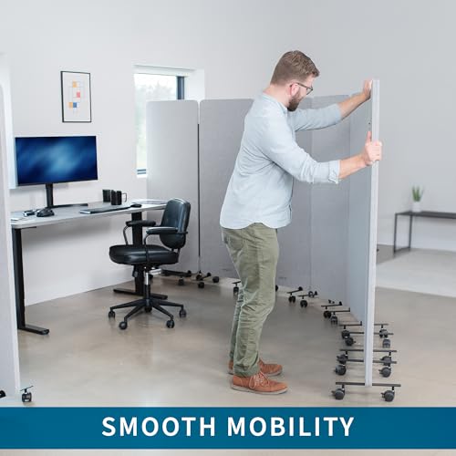 VIVO Gray Mobile 24 x 66 inch Privacy Panel, PP-1-T024G-M