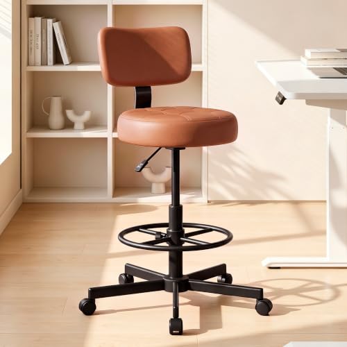 Yunhpostur Drafting Chair with Backrest, Tall Desk Chair for Standing Desk