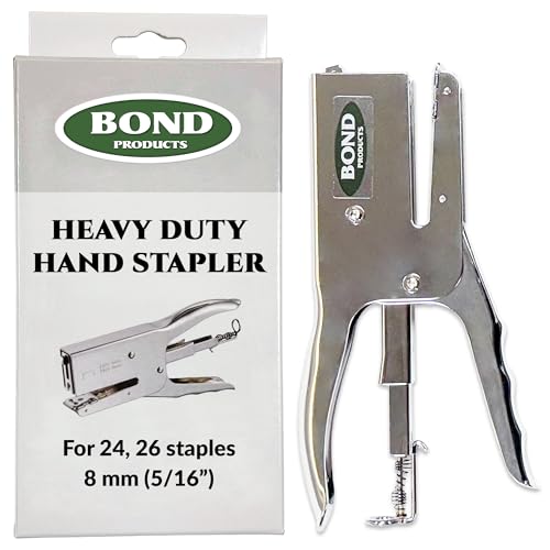 SSTGU81 Bond Heavy Duty Hand Stapler – Plier Stapler for Crafting, Upholstery, & Construction – Commercial & Industrial Metal Stapler – Heavy Duty Office Stapler – Handheld Fabric Stapler – Silver