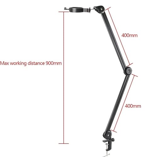 Microscope Accessories Kit Microscope Video Camera Webcam Desktop Work Arm Stand Adjustable Boom Table Working Hanger Cantilever Stand Holder 1/4 40mm Microscope Slides(D)