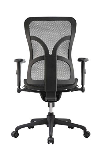 Open Plan Systems Engage OPS-B8 Modern Office Task Chair, Gray Mesh Back, Adjustable Arms